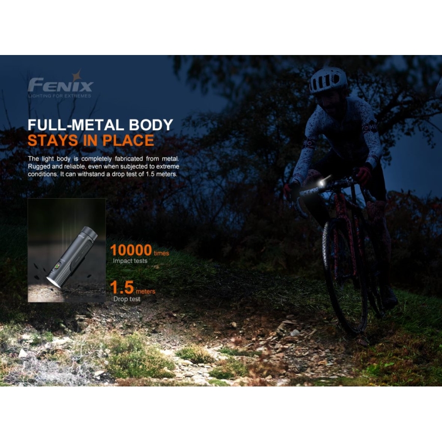 Fenix BC21RV30 - Iluminação de bicicleta recarregável LED/USB IP68 1200 lm 33 hrs