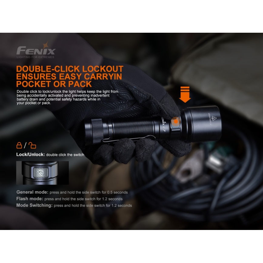 Fenix C7 - Lanterna recarregável com regulação LED 1xLED/1x21700 IP68 3000 lm 68 h