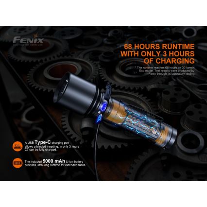 Fenix C7 - Lanterna recarregável com regulação LED 1xLED/1x21700 IP68 3000 lm 68 h