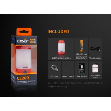 Fenix CL26RGREEN - LED Regulação portable rechargeable candeeiro LED/USB IP66 400 lm 400 h verde