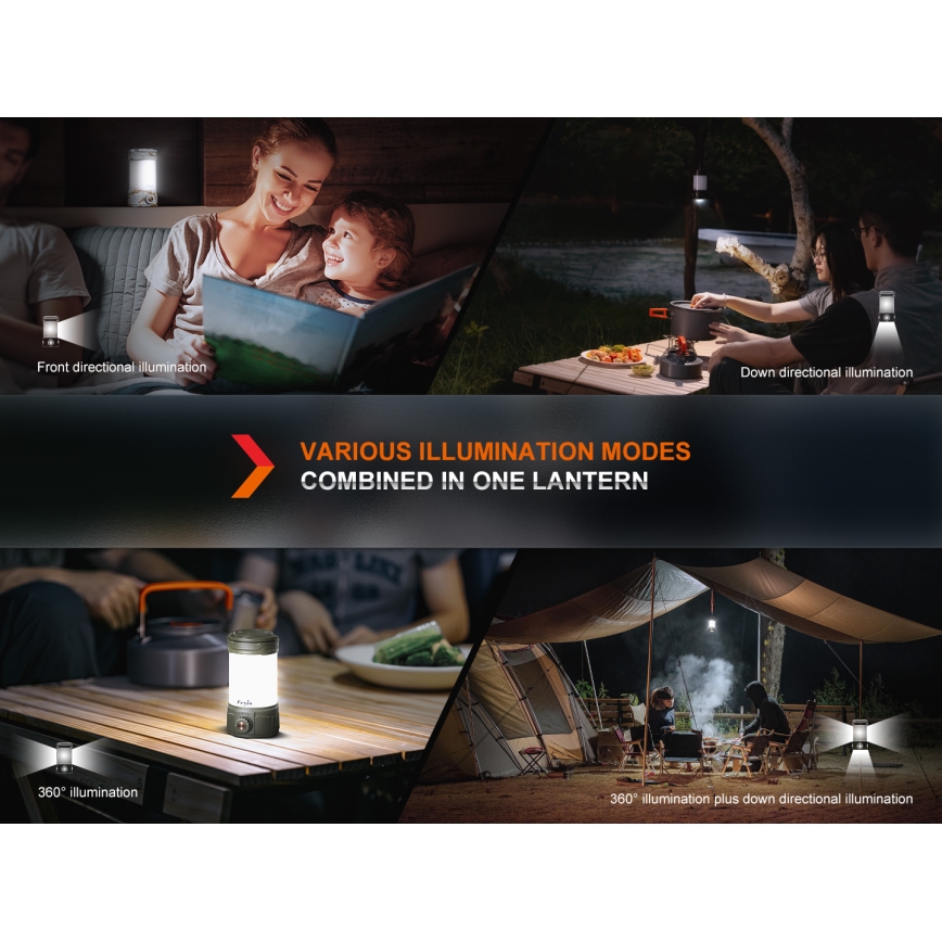 Fenix CL26RPROCAM - Candeeiro portátil LED com regulação LED/USB IP66 650 lm 408 h cinzento