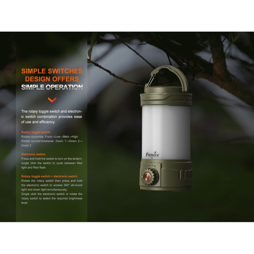 Fenix CL26RPROCAM - Candeeiro portátil LED com regulação LED/USB IP66 650 lm 408 h cinzento