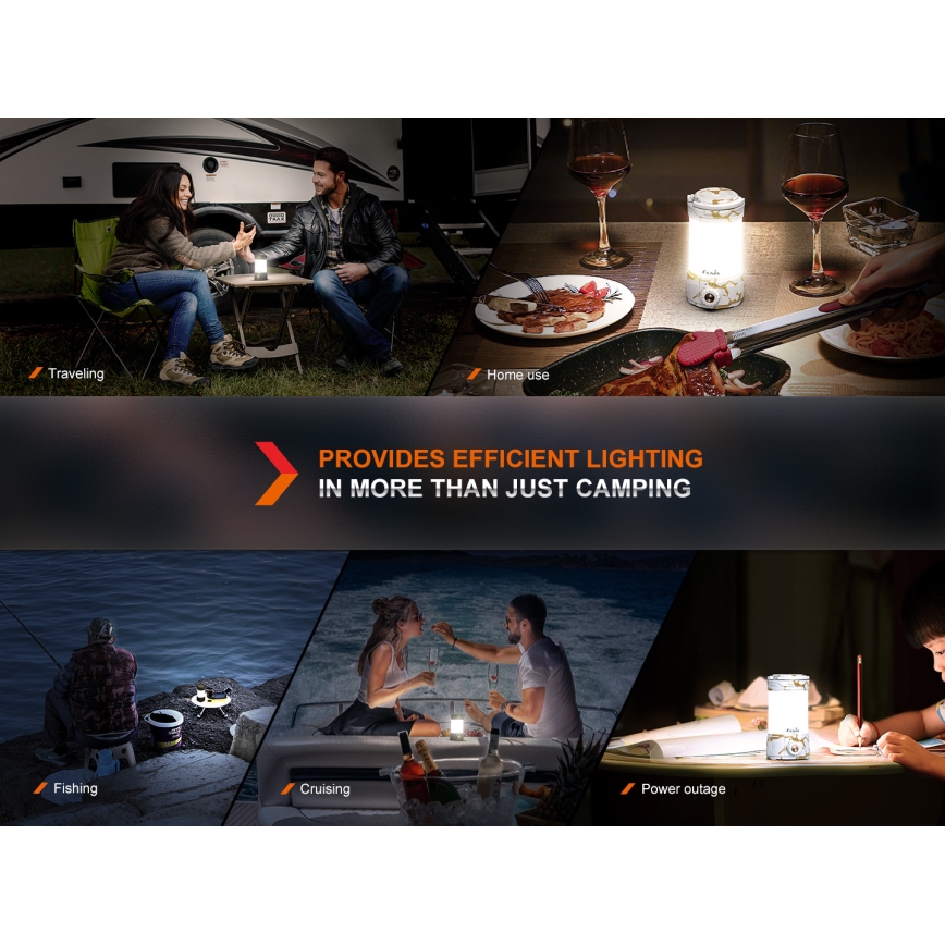 Fenix CL26RPROCAM - Candeeiro portátil LED com regulação LED/USB IP66 650 lm 408 h cinzento