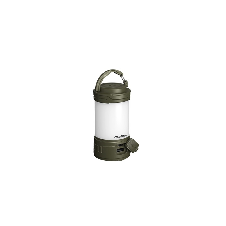 Fenix CL26RPROOLI - Candeeiro LED portátil com regulação LED/USB IP66 650 brilhante 408 h 5000 mAh verde