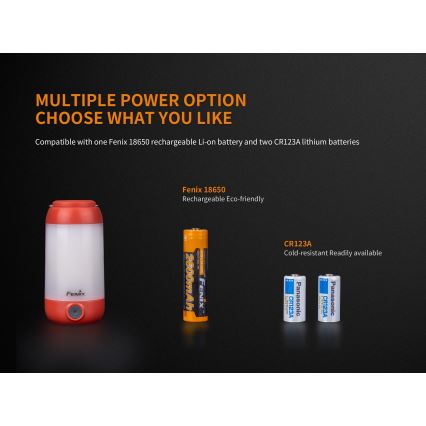 Fenix CL26RRED - LED Regulação portable rechargeable candeeiro LED/USB IP66 400 lm 400 h laranja