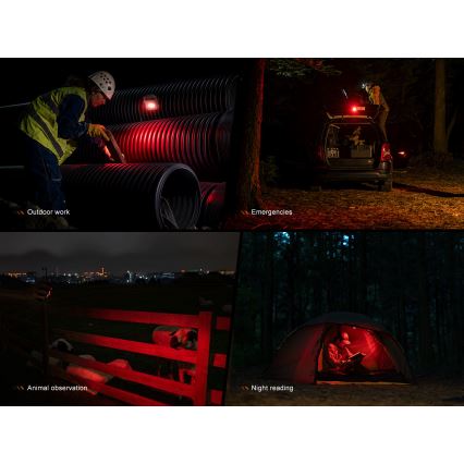 Fenix CL27RGRE - Iluminação LED regulável LED/USB IP66 1600 lm 285 h