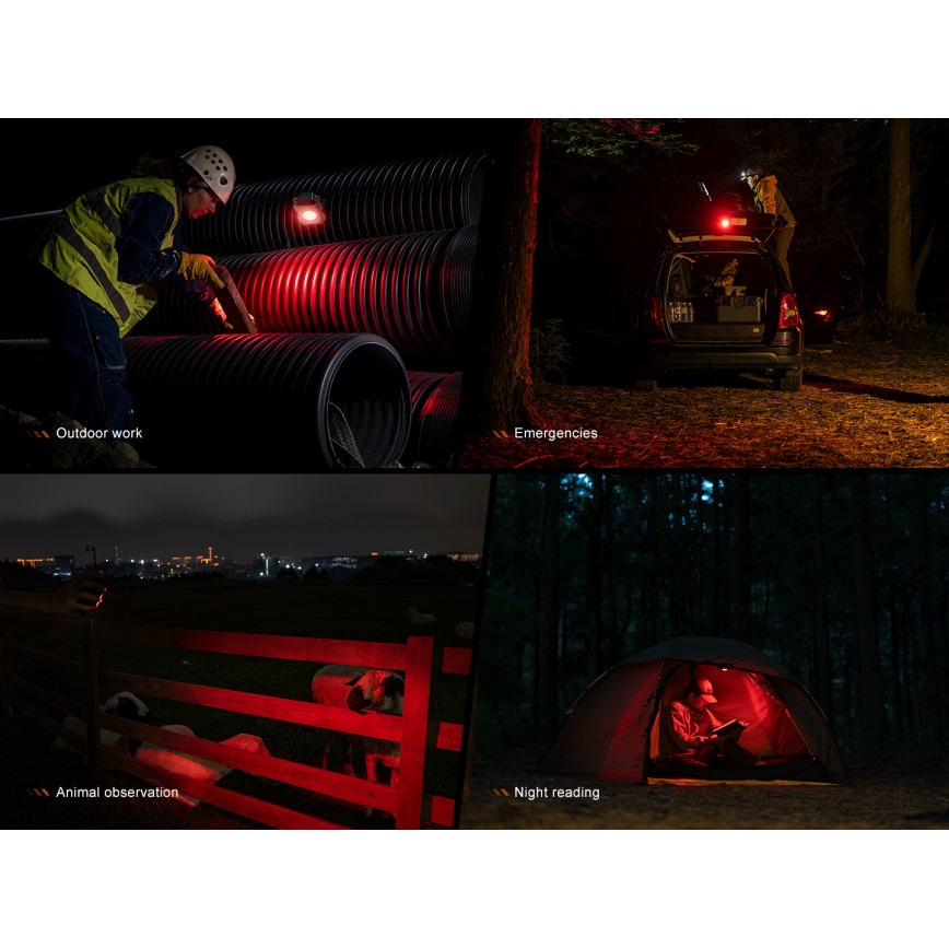 Fenix CL27RGRE - Iluminação LED regulável LED/USB IP66 1600 lm 285 h