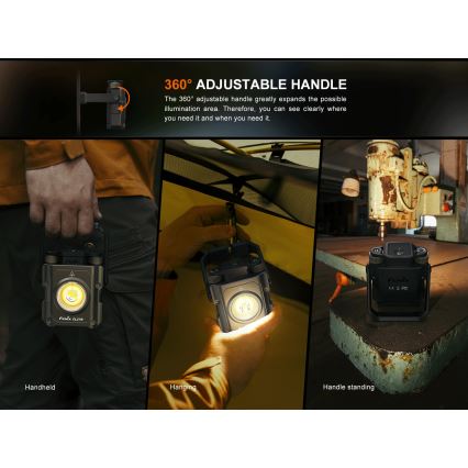 Fenix CL27RGRE - Iluminação LED regulável LED/USB IP66 1600 lm 285 h