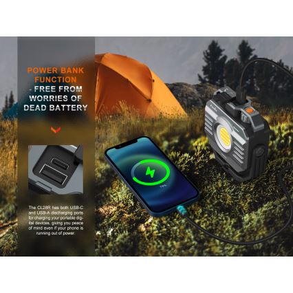 Fenix CL28R - Holofote recarregável com regulação e powerbank LED/USB IP66 2000 lm 360 h