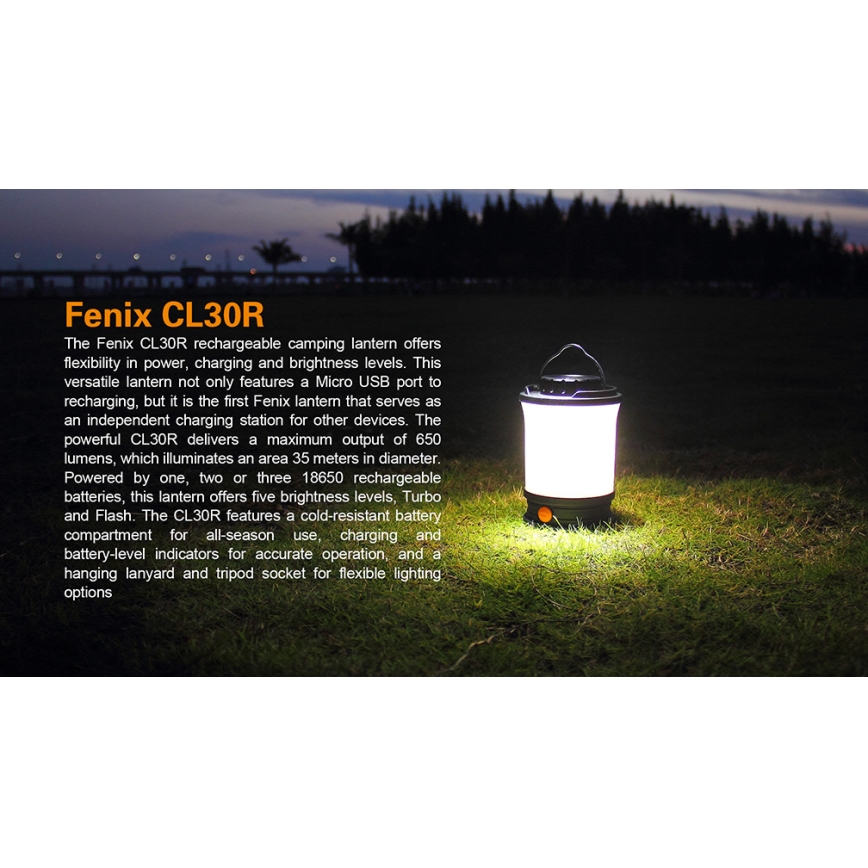 Fenix CL30R - Candeeiro portátil recarregável LED LED/USB IPX7 650 lm 300 h