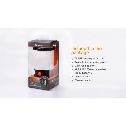 Fenix CL30R - Candeeiro portátil recarregável LED LED/USB IPX7 650 lm 300 h