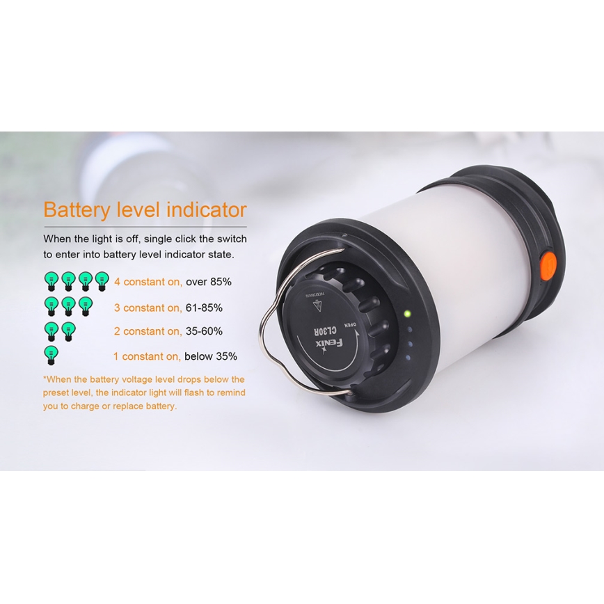 Fenix CL30R - Candeeiro portátil recarregável LED LED/USB IPX7 650 lm 300 h
