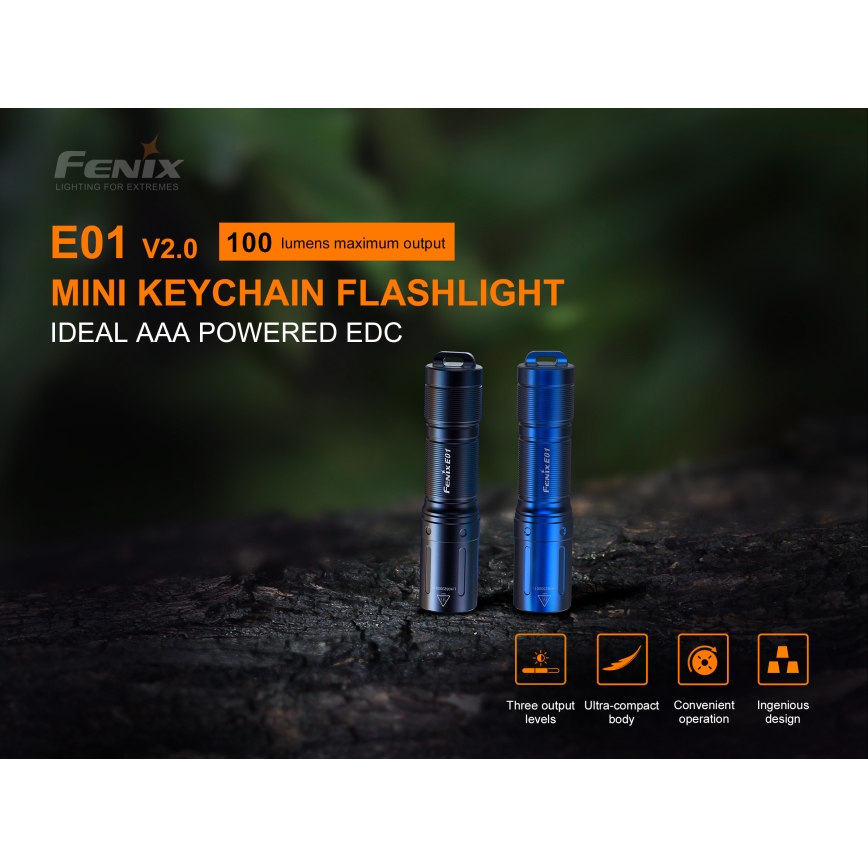 Fenix E01V20BLC - Lanterna LED LED/1xAAA IP68 100 lm 25 hrs
