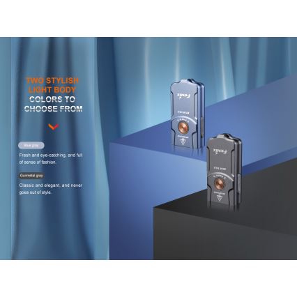 Fenix E03RV20BLU - Lanterna recarregável LED LED/USB IP66 500 lm 30 h