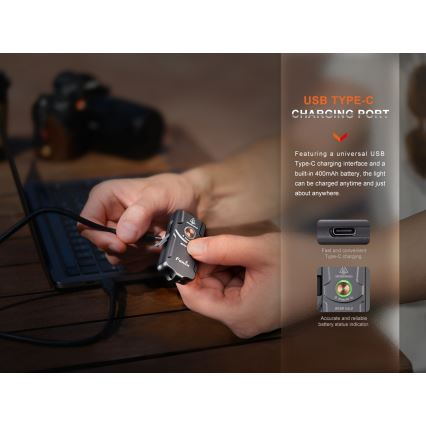 Fenix E03RV20BLU - Lanterna recarregável LED LED/USB IP66 500 lm 30 h