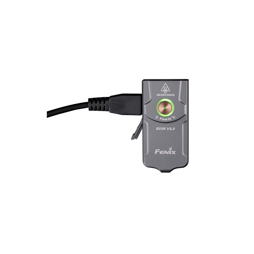 Fenix E03RV20GREY - Lanterna recarregável LED LED/USB IP66 500 brilhante 30 h 400 mAh