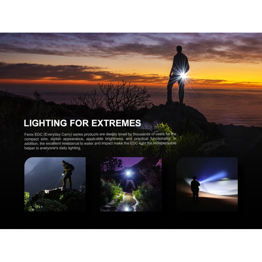 Fenix E05RBLC - Lanterna recarregável LED LED/USB IP68 400 lm 30 hrs