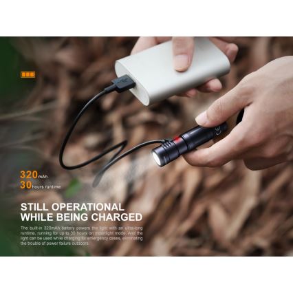 Fenix E05RBLC - Lanterna recarregável LED LED/USB IP68 400 lm 30 hrs