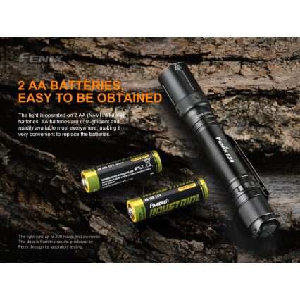Fenix E20V20 - Lanterna LED LED/2xAA IP68 350 lm 200 hrs