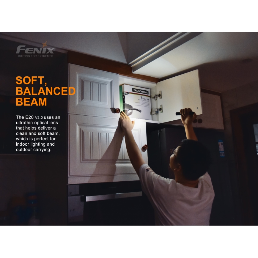 Fenix E20V20 - Lanterna LED LED/2xAA IP68 350 lm 200 hrs