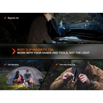 Fenix E28RV20 - LED Regulação rechargeable flashlight LED/USB IP68 1700 lm 260 h