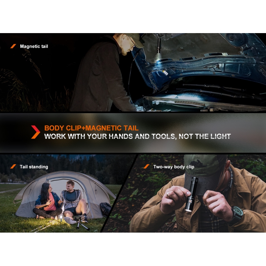 Fenix E28RV20 - LED Regulação rechargeable flashlight LED/USB IP68 1700 lm 260 h