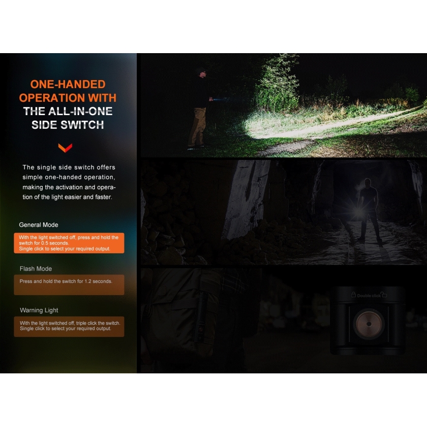 Fenix E28RV20 - LED Regulação rechargeable flashlight LED/USB IP68 1700 lm 260 h