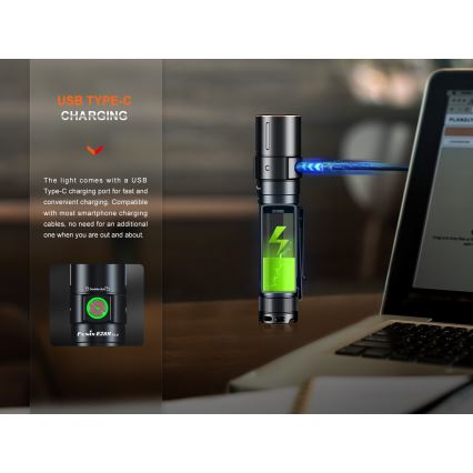 Fenix E28RV20 - LED Regulação rechargeable flashlight LED/USB IP68 1700 lm 260 h