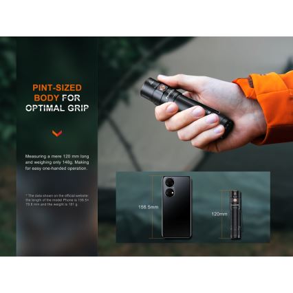 Fenix E35RSETAODS - LED Regulação rechargeable flashlight LED/USB IP68 3100 lm 69 h + diffuser 26,5mm