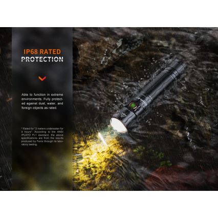 Fenix E35RSETAODS - LED Regulação rechargeable flashlight LED/USB IP68 3100 lm 69 h + diffuser 26,5mm