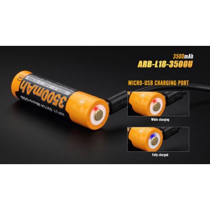 Fenix FE18650LI35USB - 1pc Bateria recarregável USB/3,6V 3500 mAh