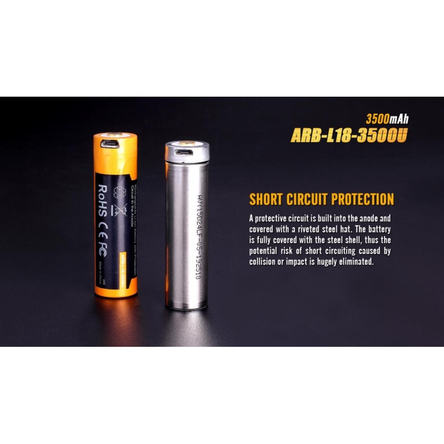 Fenix FE18650LI35USB - 1pc Bateria recarregável USB/3,6V 3500 mAh