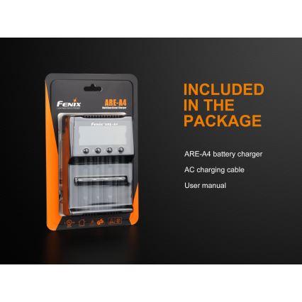 Fenix FENAREA4 - Carregador de pilhas 4xLi-ion/AAA/AA/C 5V
