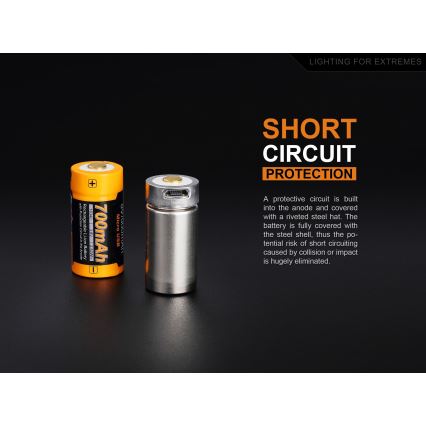 Fenix FERCR123ALIIONUP - 1pc Bateria recarregável USB/3,6V 700 mAh