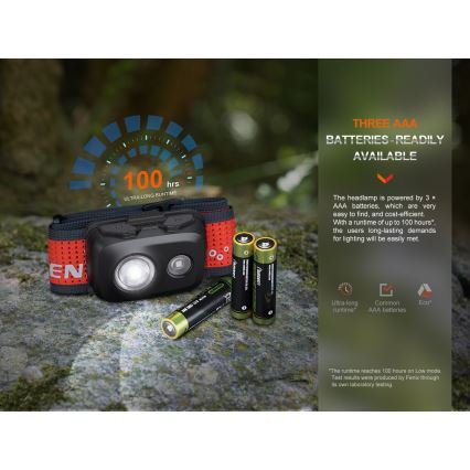 Fenix HL16V2PIN - LED Lanterna de cabeça LED/3xAAA IP66 450 lm 200 h rosa