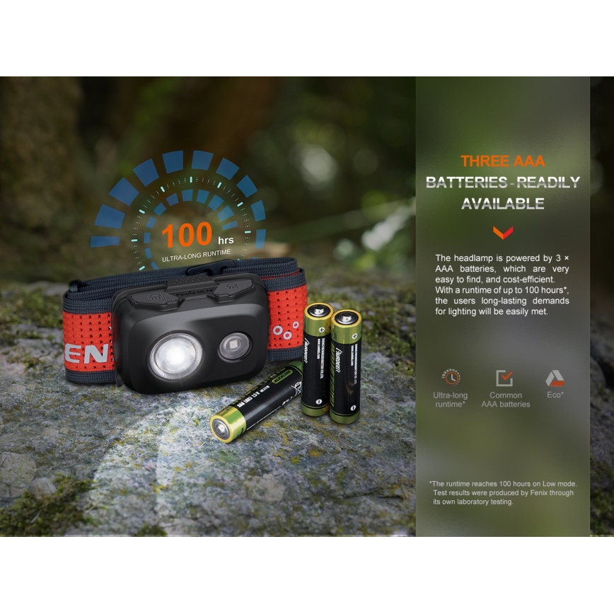 Fenix HL16V2PIN - LED Lanterna de cabeça LED/3xAAA IP66 450 lm 200 h rosa