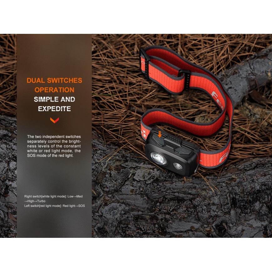 Fenix HL16V2PIN - LED Lanterna de cabeça LED/3xAAA IP66 450 lm 200 h rosa