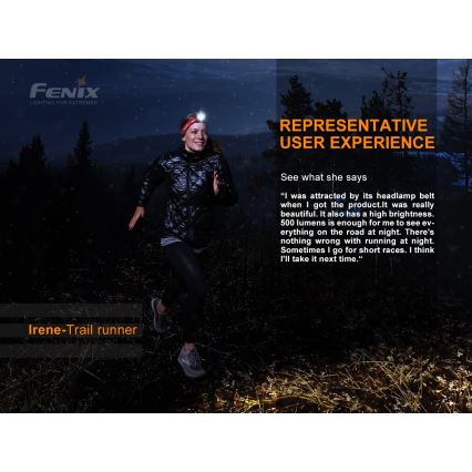Fenix HL18RTRAIL - Lanterna de cabeça LED recarregável LED/3xAAA IP66 500 lm 300 hrs
