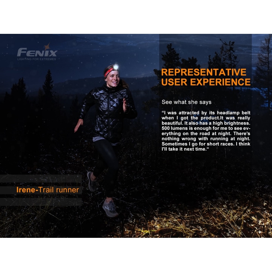 Fenix HL18RTRAIL - Lanterna de cabeça LED recarregável LED/3xAAA IP66 500 lm 300 hrs
