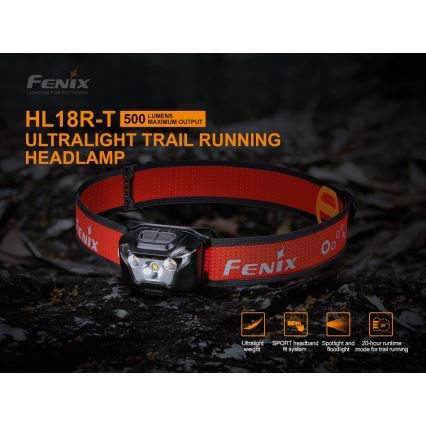 Fenix HL18RTRAIL - Lanterna de cabeça LED recarregável LED/3xAAA IP66 500 lm 300 hrs