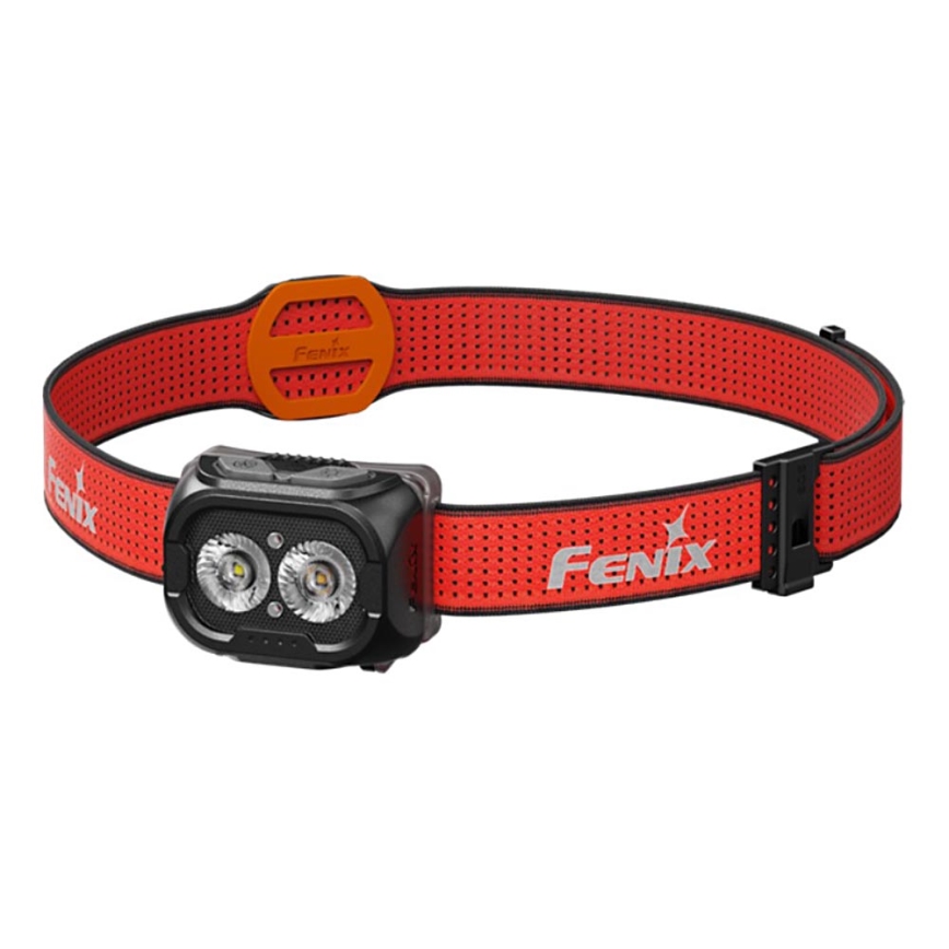 Fenix HL18RTV20BLC - Lanterna de cabeça LED com regulação LED/USB/3xAAA IP66 800 lm 160 h 1900 mAh preto/laranja