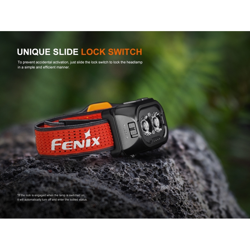 Fenix HL18RTV20WHT - LED Regulação recarregável lanterna de cabeça LED/USB IP66 800 brilhante 160 h branco/preto
