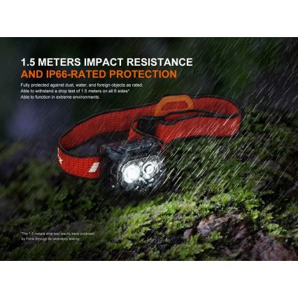 Fenix HL18RTV20WHT - LED Regulação recarregável lanterna de cabeça LED/USB IP66 800 brilhante 160 h branco/preto