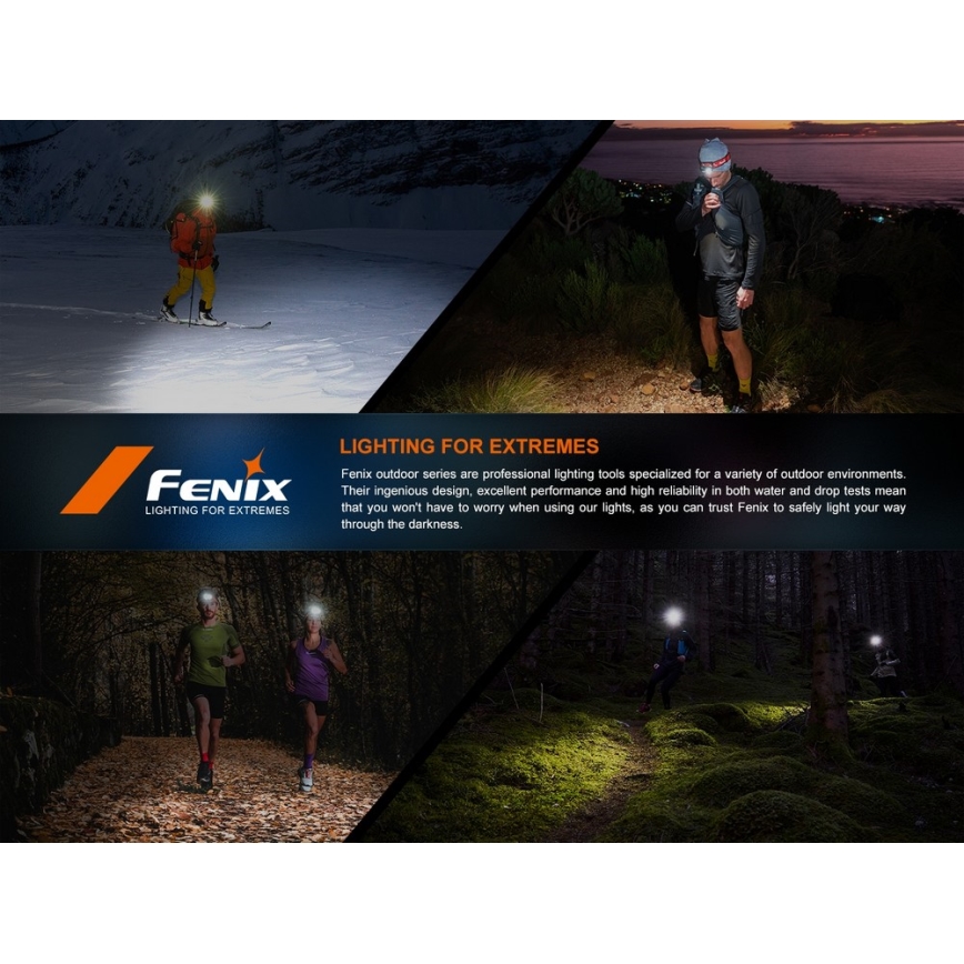 Fenix HL18RTV20WHT - LED Regulação recarregável lanterna de cabeça LED/USB IP66 800 brilhante 160 h branco/preto