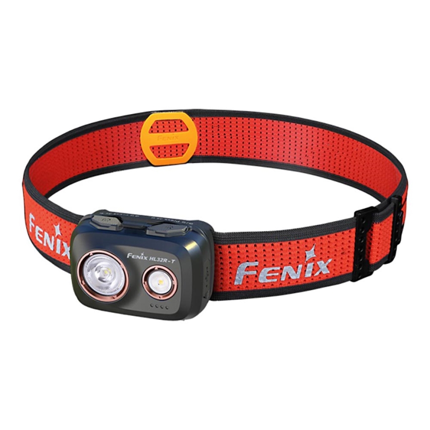 Fenix HL32RTBLCK - Lanterna de cabeça recarregável LED LED/USB/3xAAA IP66 800 brilhante 300 h 1900 mAh preto/laranja