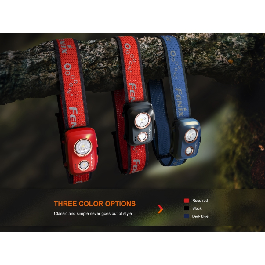 Fenix HL32RTRED - Lanterna de cabeça recarregável LED LED/USB IP66 800 lm 300 h vermelho/laranja