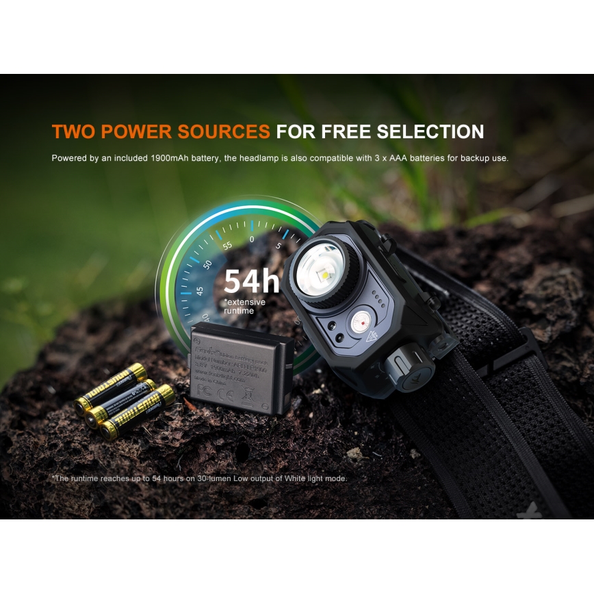 Fenix HL45R - LED Regulação recarregável focagem lanterna de cabeça LED/USB IP66 1000 brilhante 240 h preto