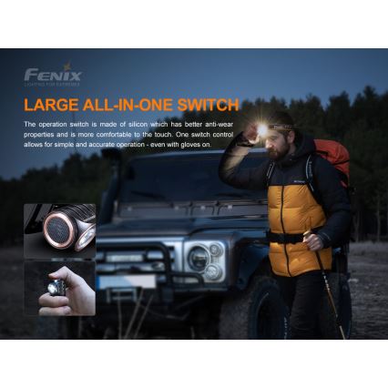 Fenix HM50RV20 - Lanterna de cabeça recarregável LED 3xLED/USB/1xCR123A IP68 700 brilhante 120 h 700 mAh