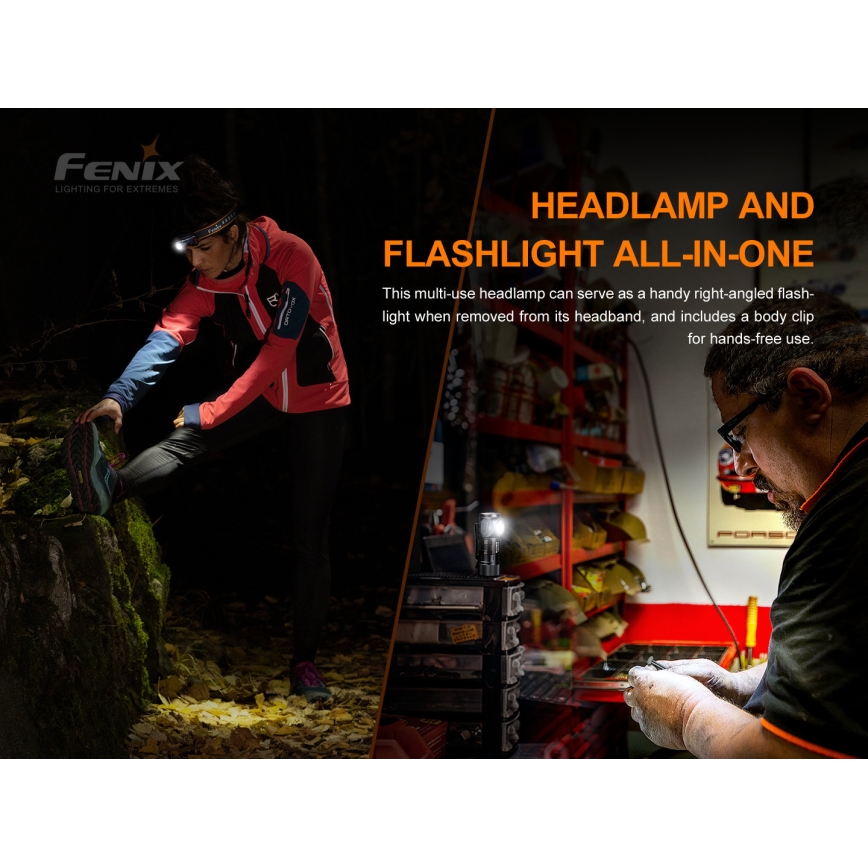 Fenix HM51RV20 - Lanterna de cabeça recarregável LED 3xLED/1xCR123A/USB IP68 700 brilhante 120 h 700 m