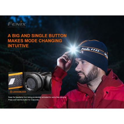 Fenix HM60R - LED Regulação rechargeable headlamp 4xLED/2xCR123A IP68 1300 lm 300 h